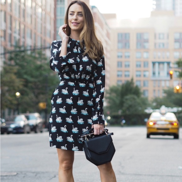 NWOT Stella McCartney swan print silk dress